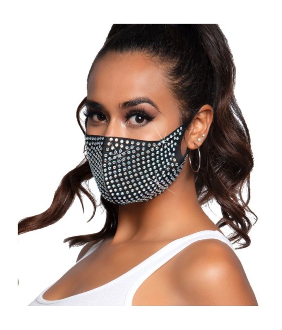 MASCHERINA SUPER FASHION - LEG AVENUE - COCO RHINESTONE