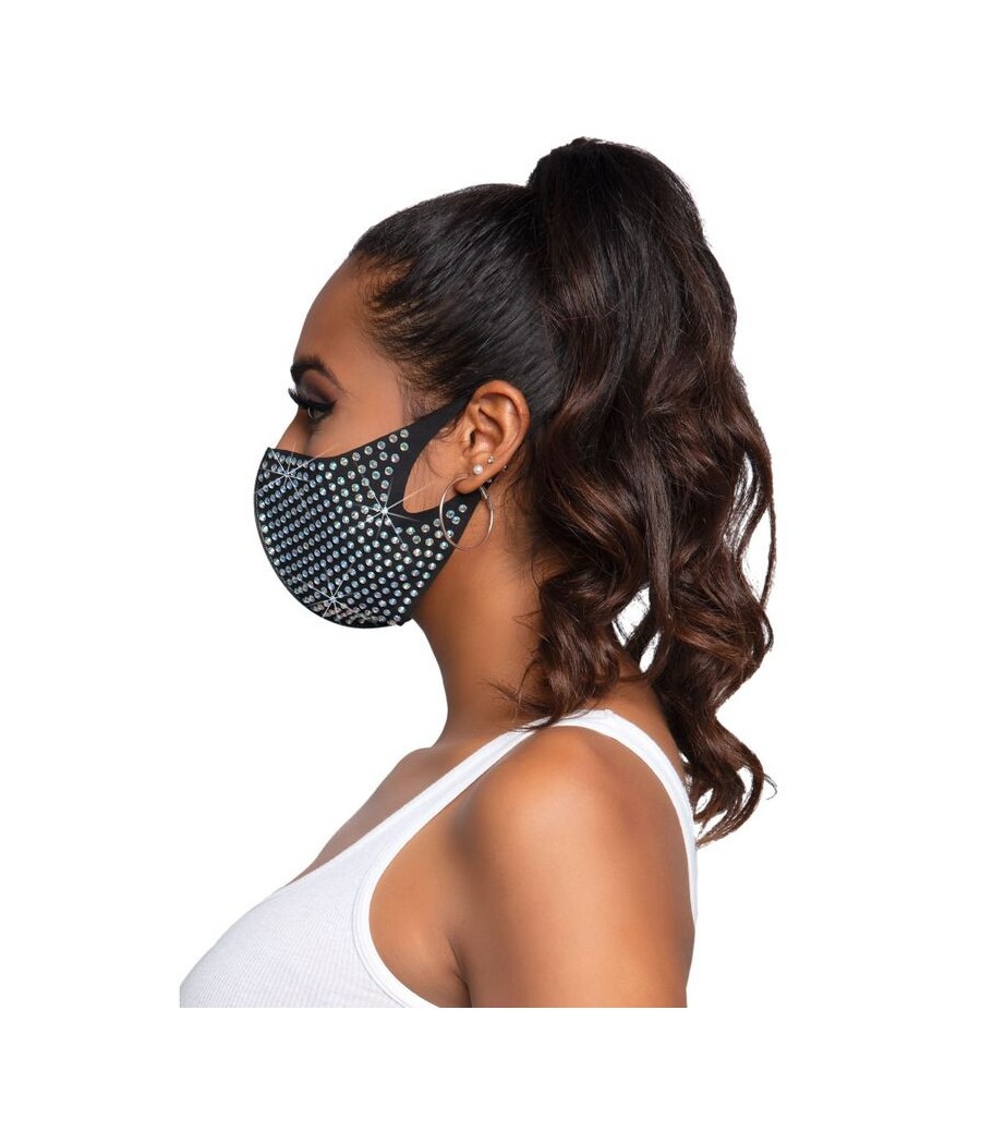 MASCHERINA SUPER FASHION - LEG AVENUE - COCO RHINESTONE