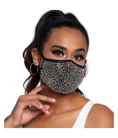 MASCHERINA SUPER FASHION - LEG AVENUE - ZURI RHINESTONE