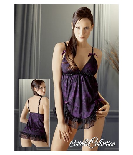 BABY DOLL IN PIZZO MOULIN ROUGE VIOLA