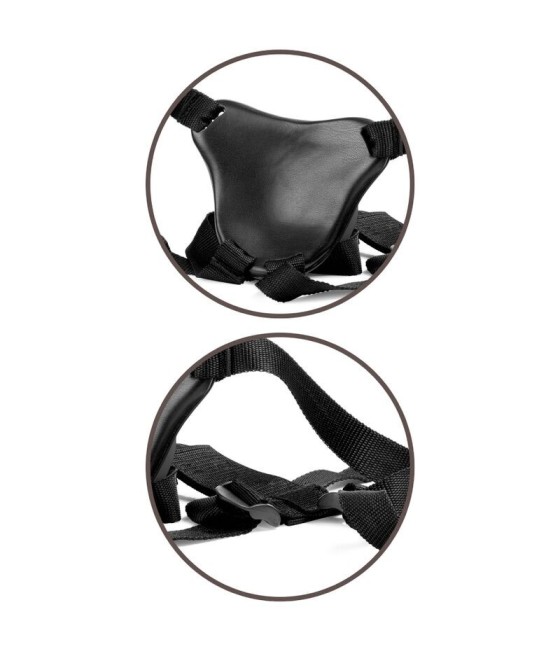 KING COCK - ELITE DELUXE ADJUSTABLE HARNESS KIT RING WITH TESTICLES & DILDO 20.3 CM