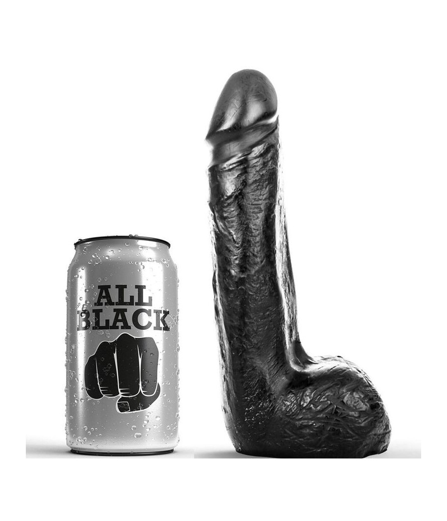 ALL BLACK - SOFT BLACK REALISTIC DILDO 20 CM