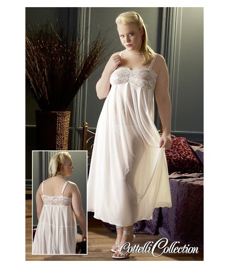 VESTE DA CAMERA BIANCA CON COPPE IN PIZZO