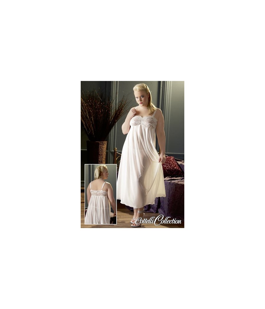 VESTE DA CAMERA BIANCA CON COPPE IN PIZZO