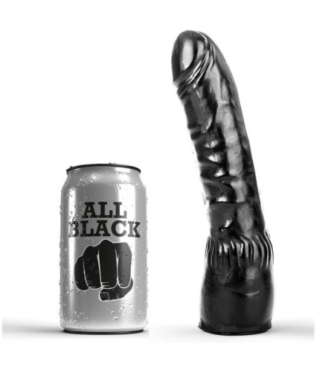ALL BLACK - DILDO BLACK REALISTIC 20 CM
