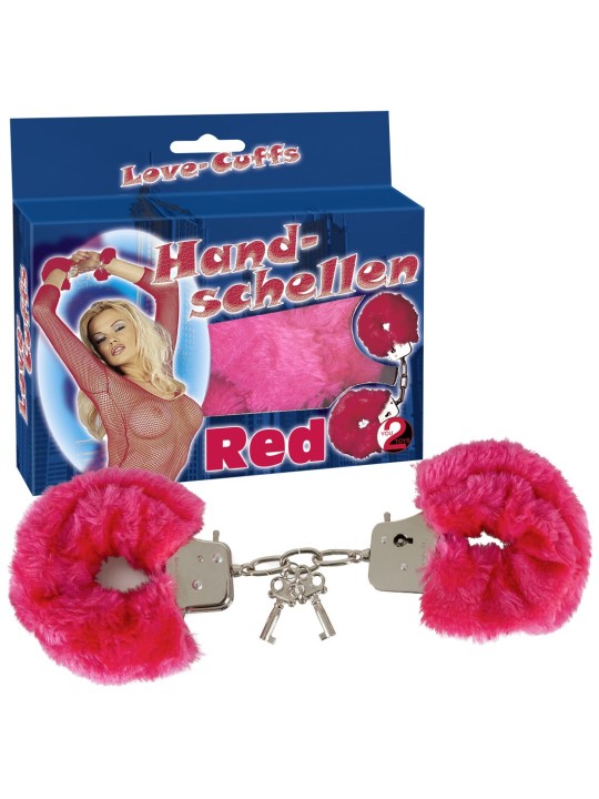 MANETTE IN METALLO RIVESTITE IN PELUCHE "LOVE-CUFFS" ROSSO MANETTE IN METALLO RIVESTITE IN PELUCHE "LOVE-CUFFS" ROSSO