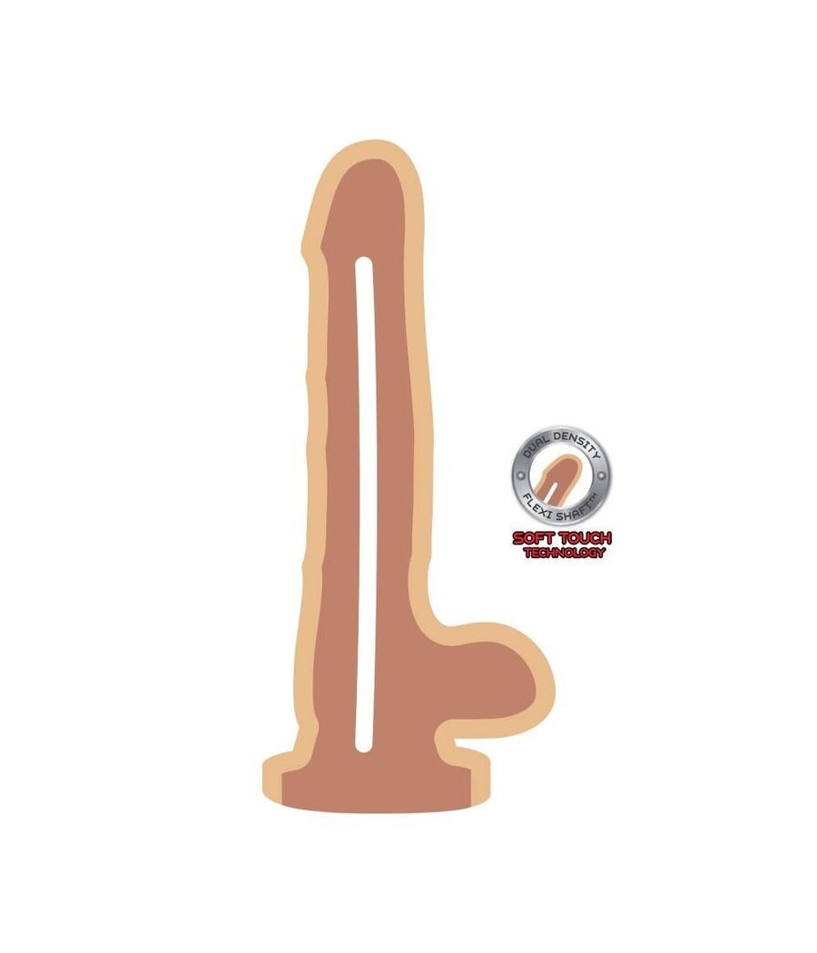 GET REAL - DUAL DENSITY DILDO 18 CM BALLS SKIN