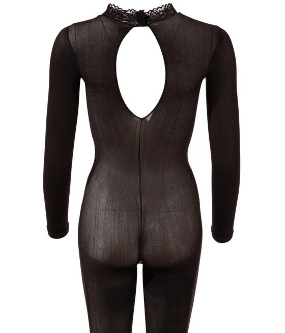 BODYSTOCKING IN TESSUTO TRASPARENTE CON COLLETTO IN PIZZO