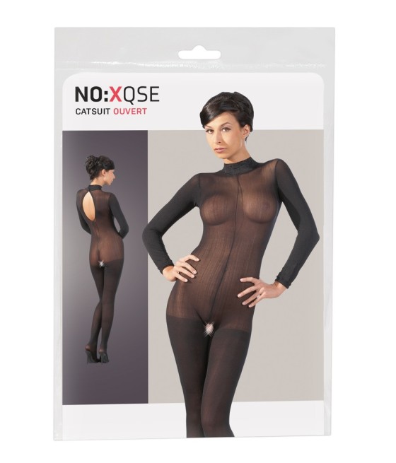 BODYSTOCKING IN TESSUTO TRASPARENTE CON COLLETTO IN PIZZO