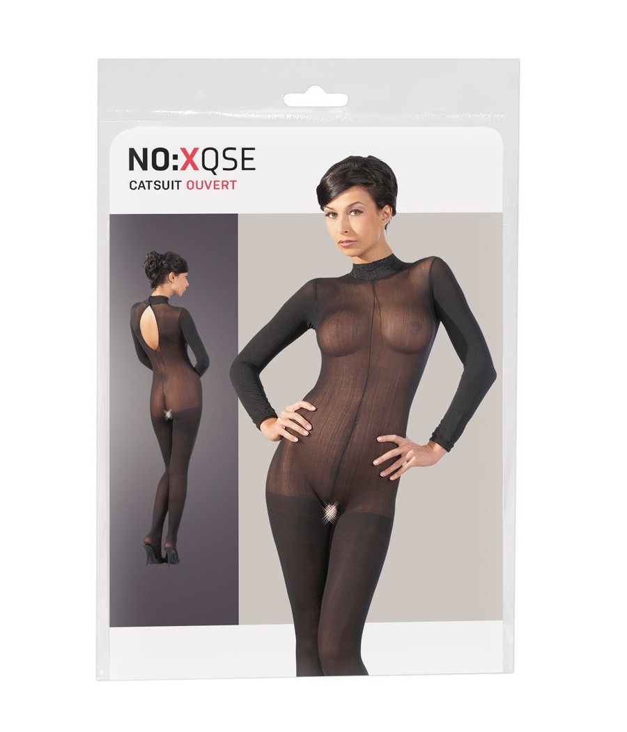 BODYSTOCKING IN TESSUTO TRASPARENTE CON COLLETTO IN PIZZO