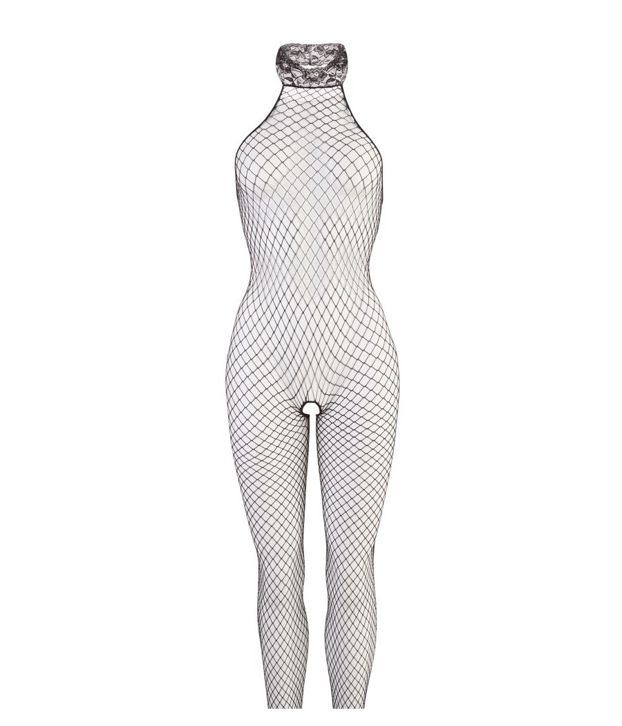 BODYSTOCKING IN RETE A MAGLIA MEDIA CON GIROCOLLO IN PIZZO