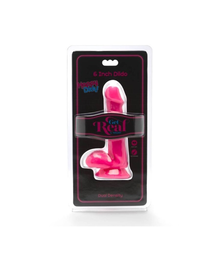 GET REAL - HAPPY DICKS DILDO 12 CM BALLS PINK