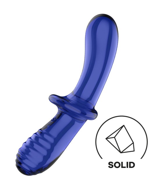 SATISFYER - DOUBLE CRYSTAL DILDO BLUE