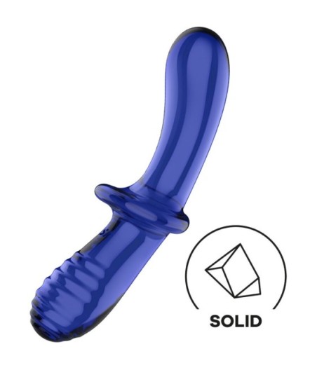SATISFYER - DOUBLE CRYSTAL DILDO BLUE
