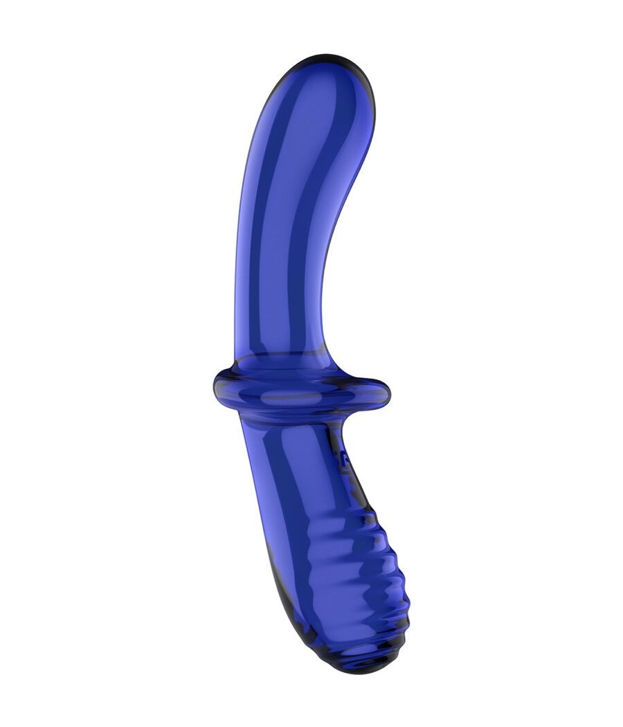 SATISFYER - DOUBLE CRYSTAL DILDO BLUE