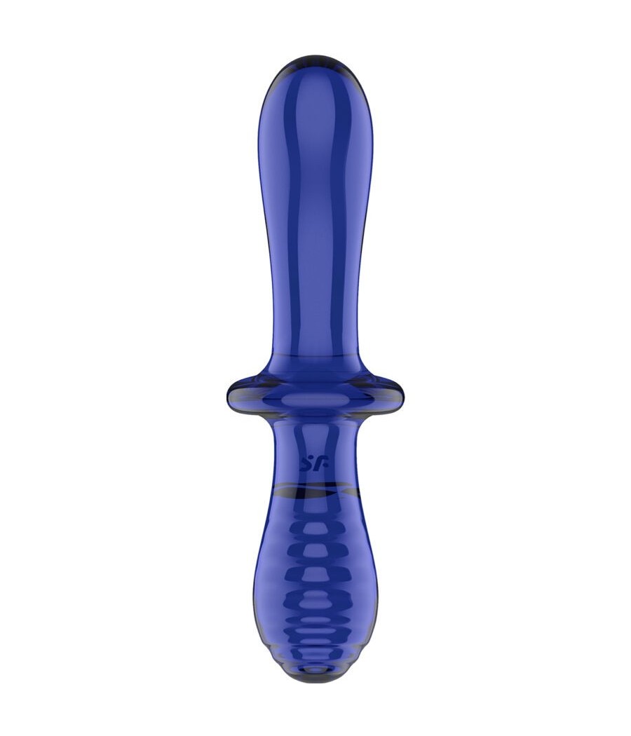 SATISFYER - DOUBLE CRYSTAL DILDO BLUE
