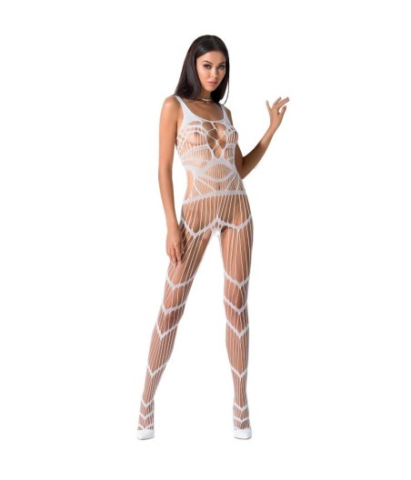 BODYSTOCKING PASSION WOMAN BS058 BIANCO - TAGLIA UNICA