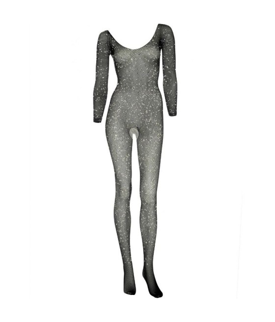BODYSTOCKING LEG AVENUE "FISHNET SLEEVED" NERO - TAGLIA UNICA