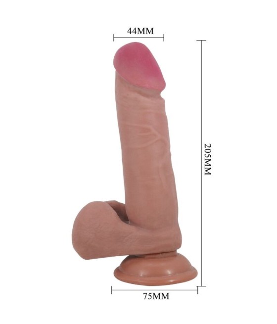 PRETTY LOVE - SLIDING SKIN SERIES REALISTIC DILDO WITH SLIDING SKIN SUCTION CUP FLESH 20.5 CM