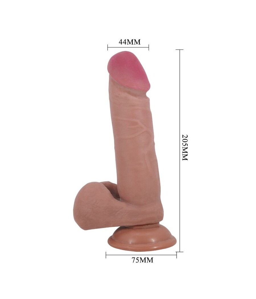 PRETTY LOVE - SLIDING SKIN SERIES REALISTIC DILDO WITH SLIDING SKIN SUCTION CUP FLESH 20.5 CM