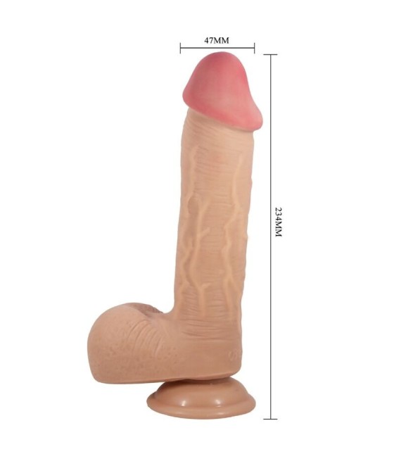 PRETTY LOVE - SLIDING SKIN SERIES REALISTIC DILDO WITH SLIDING SKIN SUCTION CUP FLESH 23.4 CM