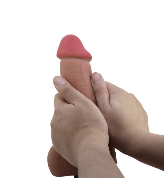 PRETTY LOVE - SLIDING SKIN SERIES REALISTIC DILDO WITH SLIDING SKIN SUCTION CUP BROWN 23.4 CM