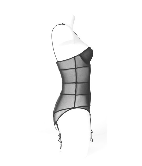 BODY TRASPARENTE CON REGGICALZE COLLEZIONE "VILLA BEL AMI"