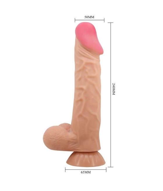 PRETTY LOVE - SLIDING SKIN SERIES REALISTIC DILDO WITH SLIDING SKIN SUCTION CUP REMOTE CONTROL FLESH 24 CM