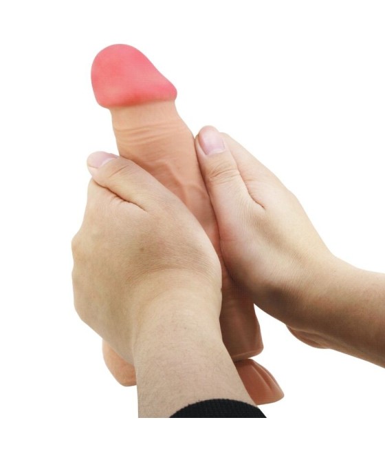 PRETTY LOVE - SLIDING SKIN SERIES REALISTIC DILDO WITH SLIDING SKIN SUCTION CUP REMOTE CONTROL FLESH 21.8 CM