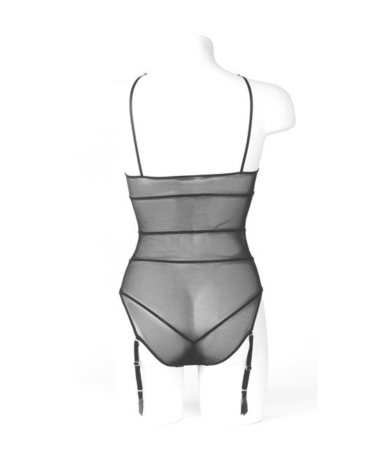 BODY TRASPARENTE CON REGGICALZE COLLEZIONE "VILLA BEL AMI"