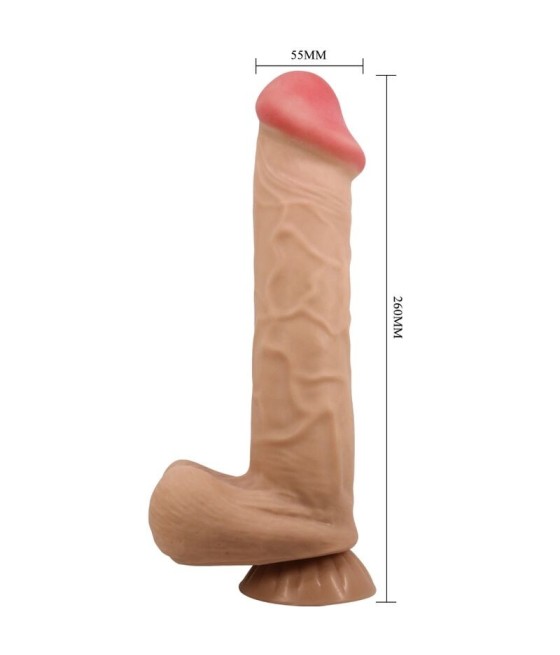 PRETTY LOVE - SLIDING SKIN SERIES REALISTIC DILDO WITH SLIDING SKIN SUCTION CUP FLESH 26 CM