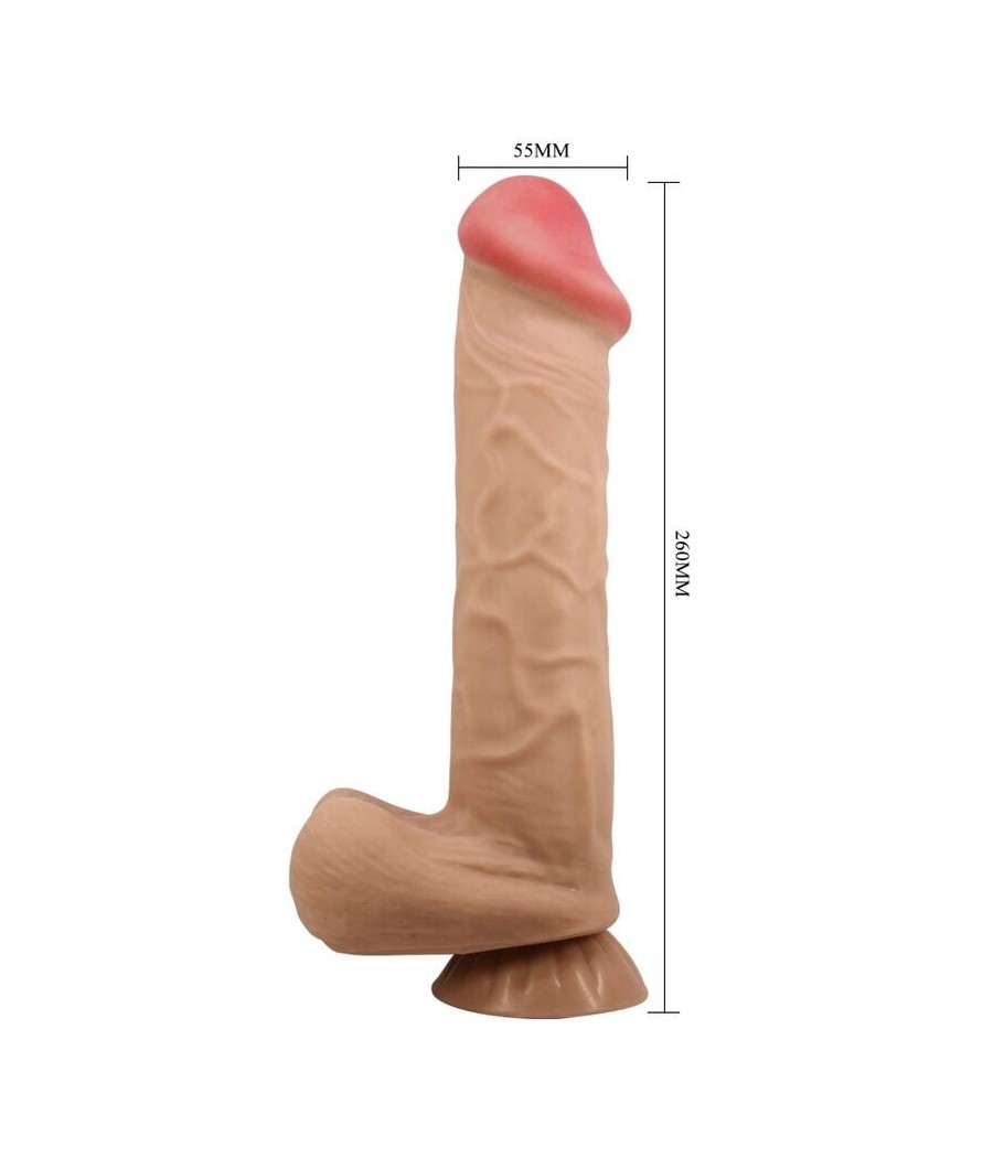 PRETTY LOVE - SLIDING SKIN SERIES REALISTIC DILDO WITH SLIDING SKIN SUCTION CUP FLESH 26 CM