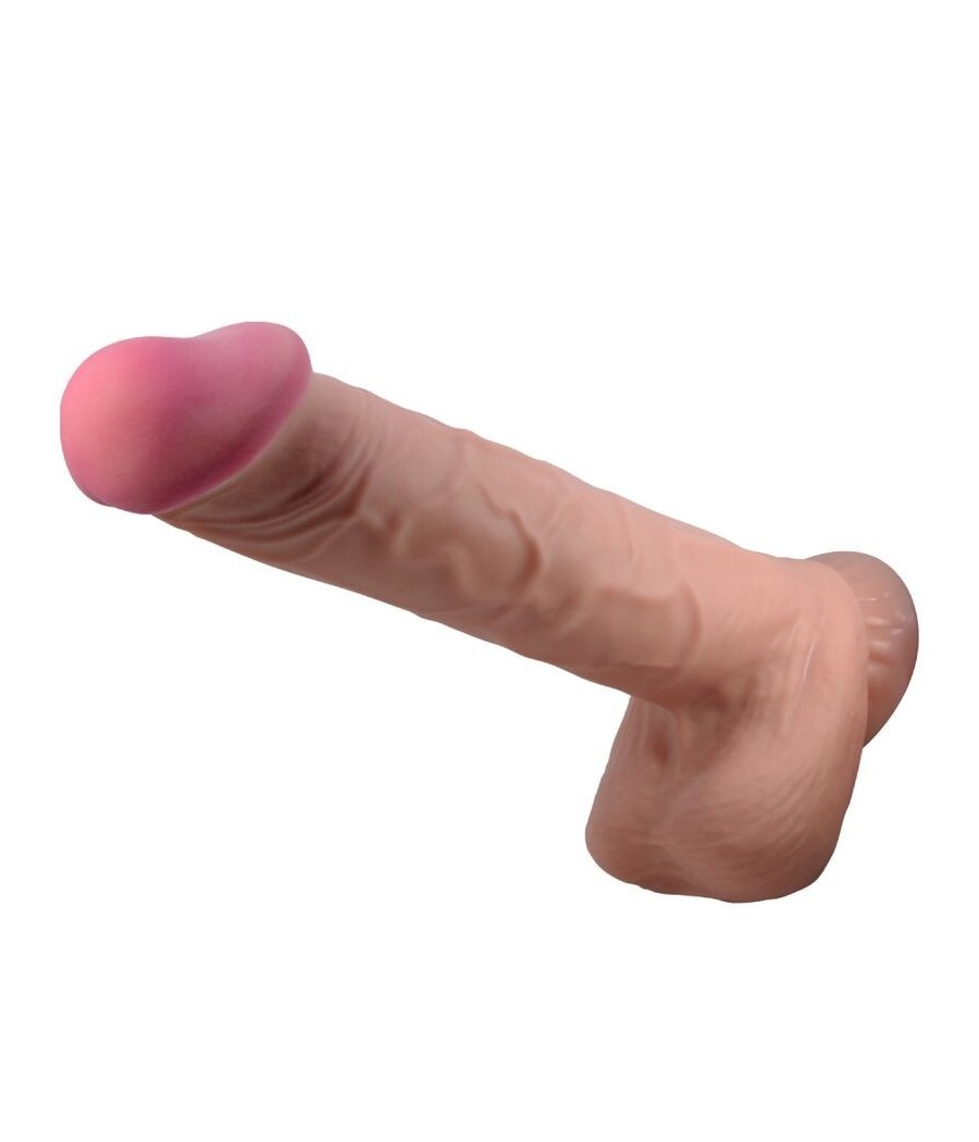 PRETTY LOVE - SLIDING SKIN SERIES REALISTIC DILDO WITH SLIDING SKIN SUCTION CUP BROWN 26 CM