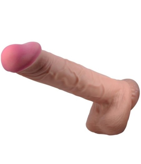 PRETTY LOVE - SLIDING SKIN SERIES REALISTIC DILDO WITH SLIDING SKIN SUCTION CUP BROWN 26 CM