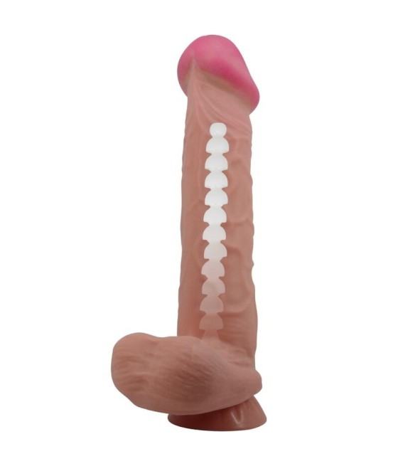 PRETTY LOVE - SLIDING SKIN SERIES REALISTIC DILDO WITH SLIDING SKIN SUCTION CUP BROWN 26 CM