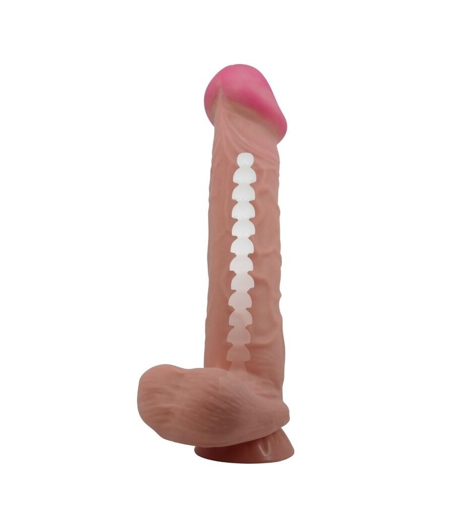 PRETTY LOVE - SLIDING SKIN SERIES REALISTIC DILDO WITH SLIDING SKIN SUCTION CUP BROWN 26 CM