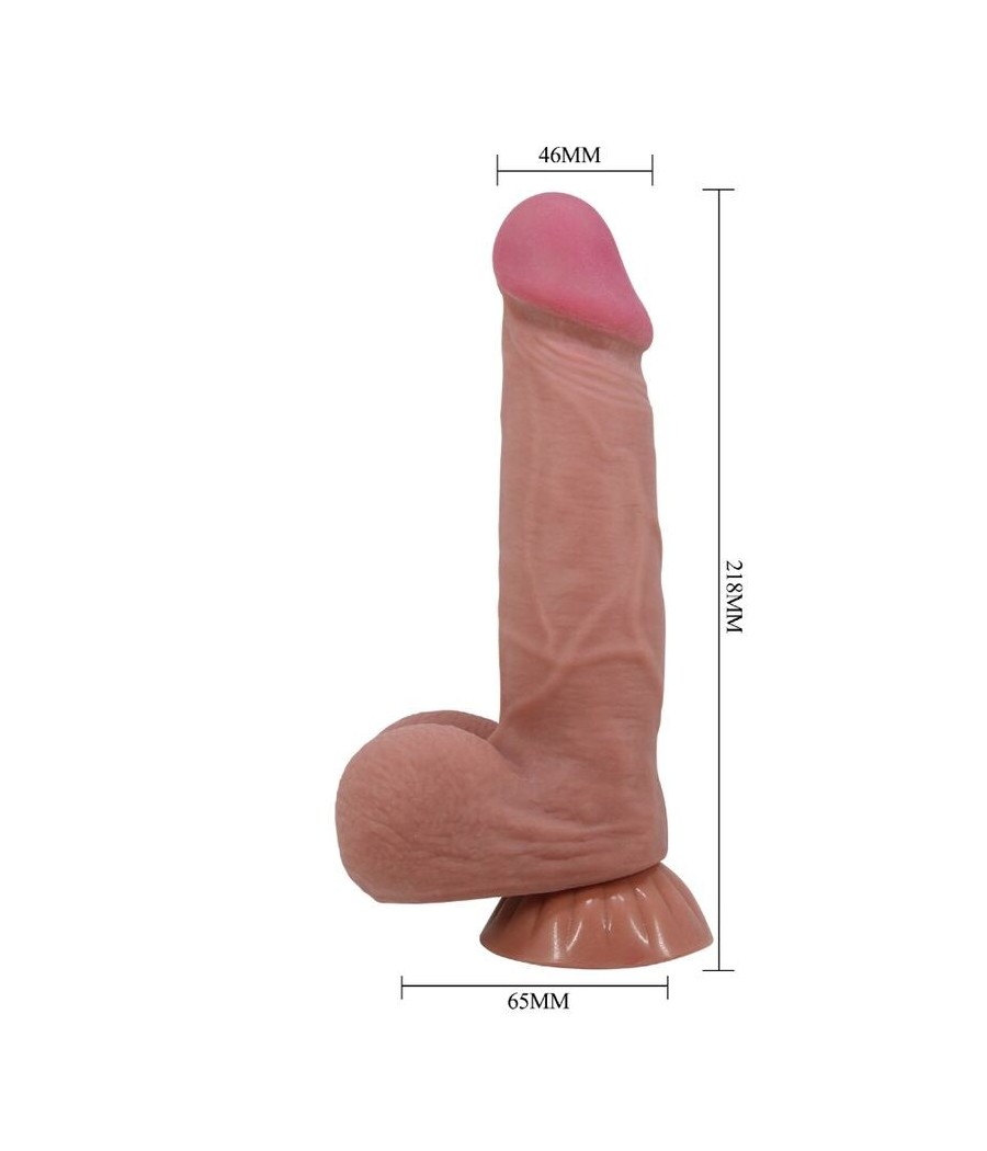 PRETTY LOVE - SLIDING SKIN SERIES REALISTIC DILDO WITH SLIDING BROWN SKIN SUCTION CUP 21.8 CM