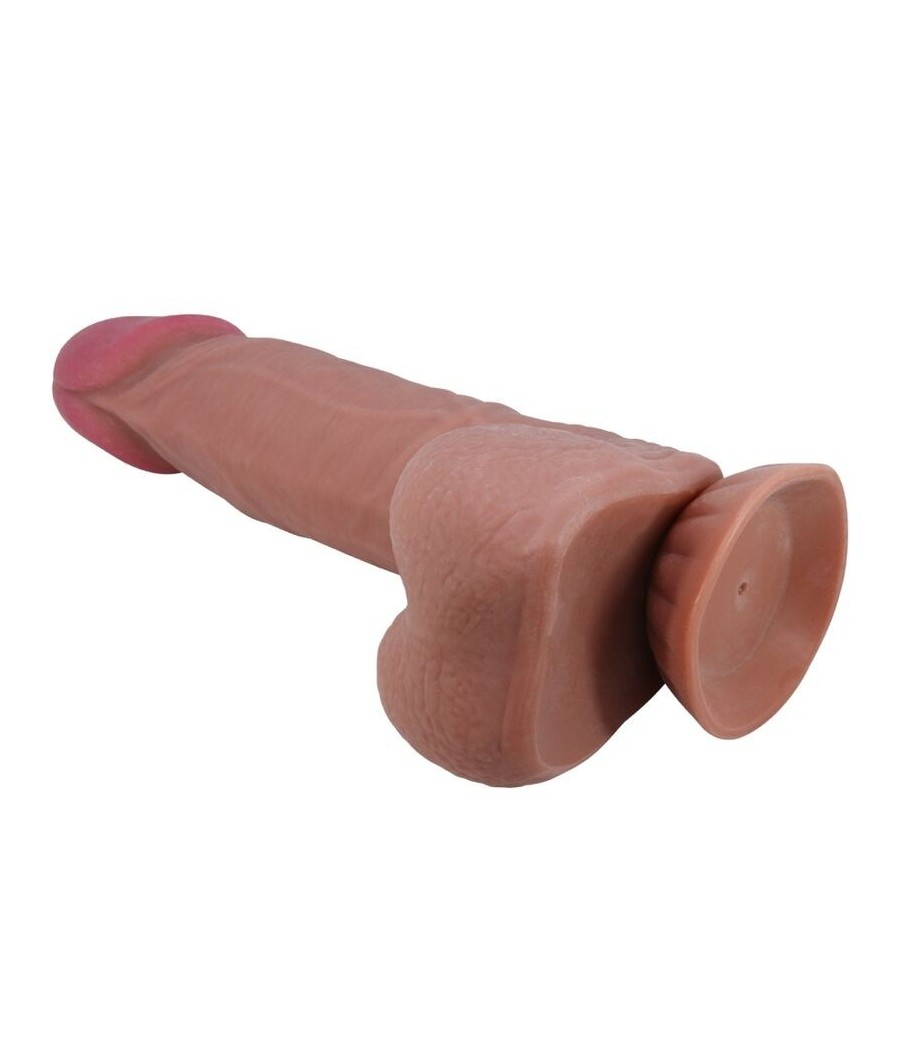 PRETTY LOVE - SLIDING SKIN SERIES REALISTIC DILDO WITH SLIDING BROWN SKIN SUCTION CUP 20.6 CM