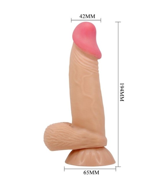 PRETTY LOVE - SLIDING SKIN SERIES REALISTIC DILDO WITH SLIDING SKIN SUCTION CUP 19.4 CM