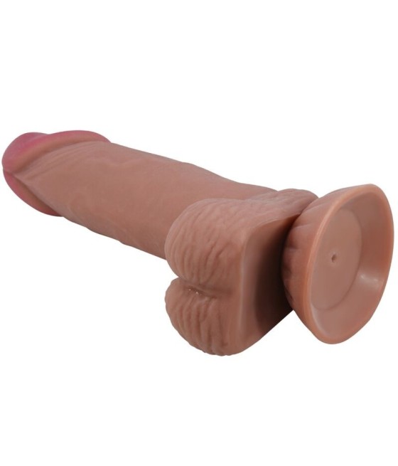 PRETTY LOVE - SLIDING SKIN SERIES REALISTIC DILDO WITH SLIDING BROWN SKIN SUCTION CUP 19.4 CM
