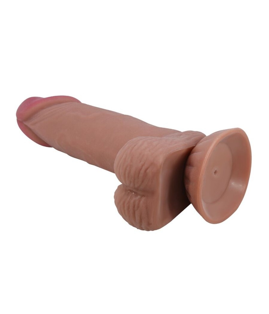 PRETTY LOVE - SLIDING SKIN SERIES REALISTIC DILDO WITH SLIDING BROWN SKIN SUCTION CUP 19.4 CM