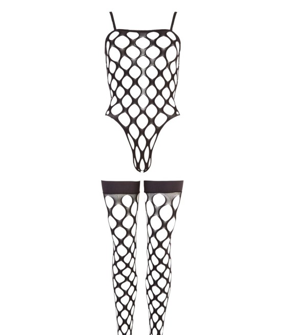 BODY IN RETE A MAGLIA LARGA CON CALZE COORDINATE - TAGLIA UNICA