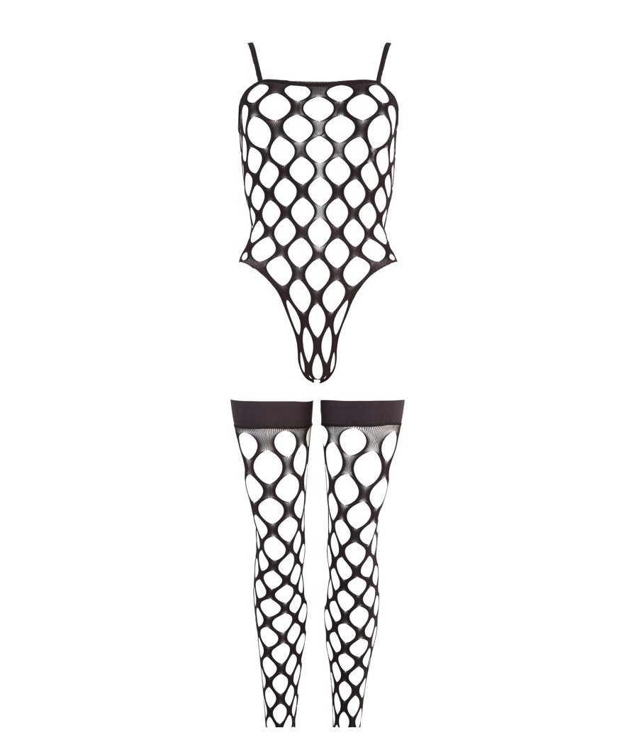 BODY IN RETE A MAGLIA LARGA CON CALZE COORDINATE - TAGLIA UNICA