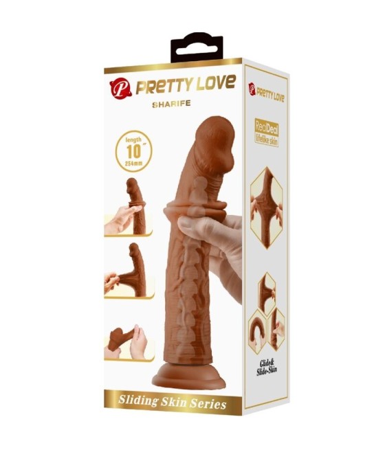 PRETTY LOVE - SHARIFE REALISTIC DILDO 25 CM BROWN