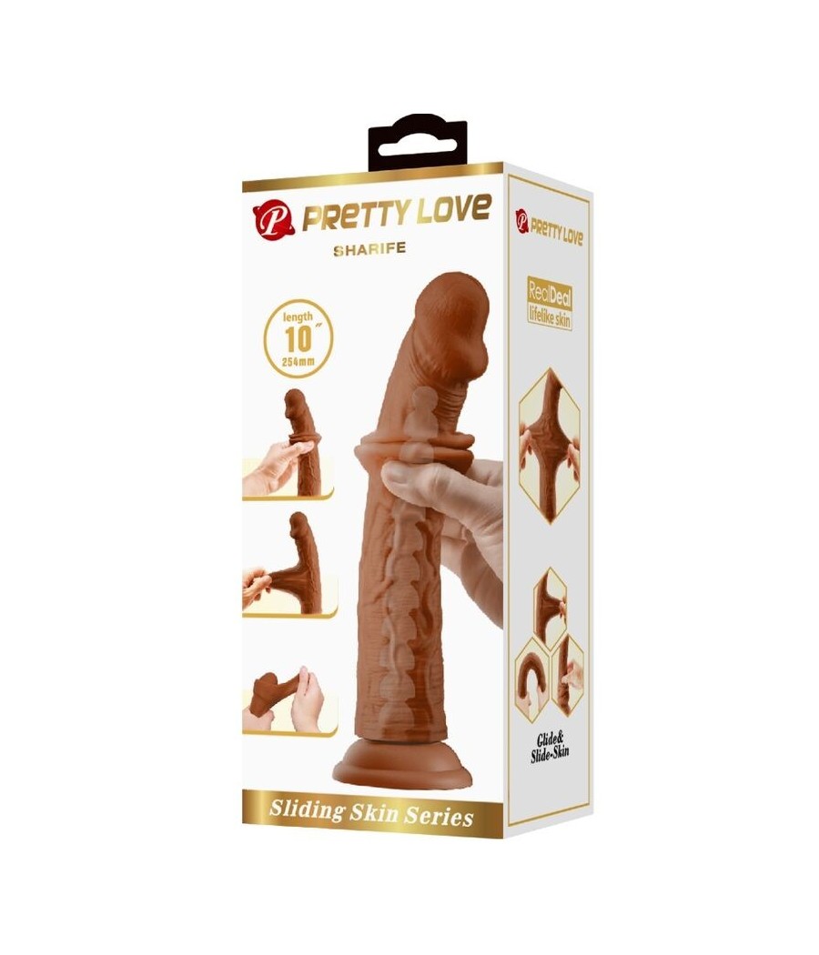 PRETTY LOVE - SHARIFE REALISTIC DILDO 25 CM BROWN