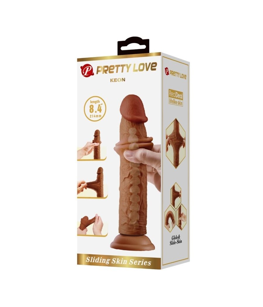 PRETTY LOVE - KEON REALISTIC DILDO 21 CM BROWN