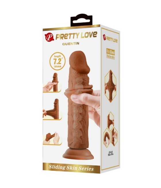 PRETTY LOVE - QUENTIN REALISTIC DILDO 18 CM BROWN
