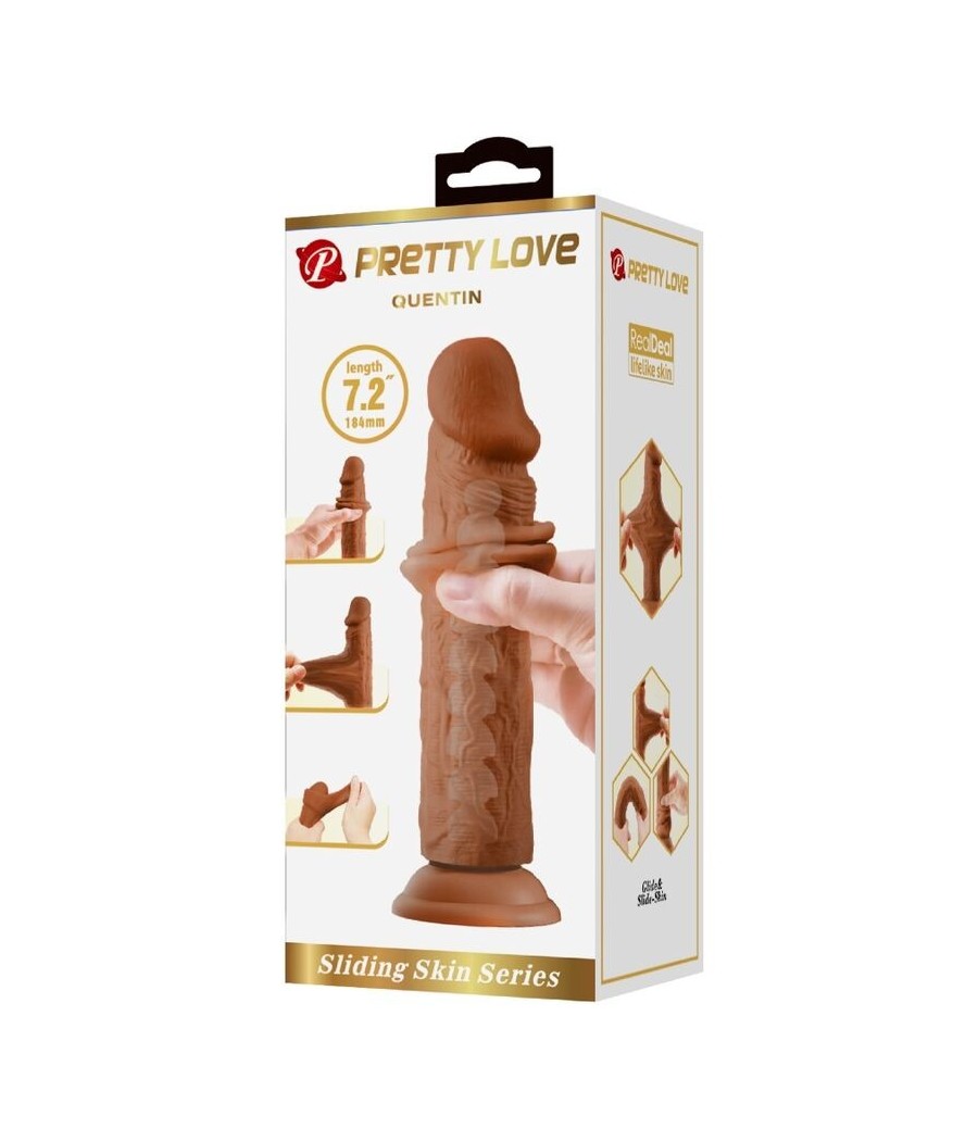 PRETTY LOVE - QUENTIN REALISTIC DILDO 18 CM BROWN