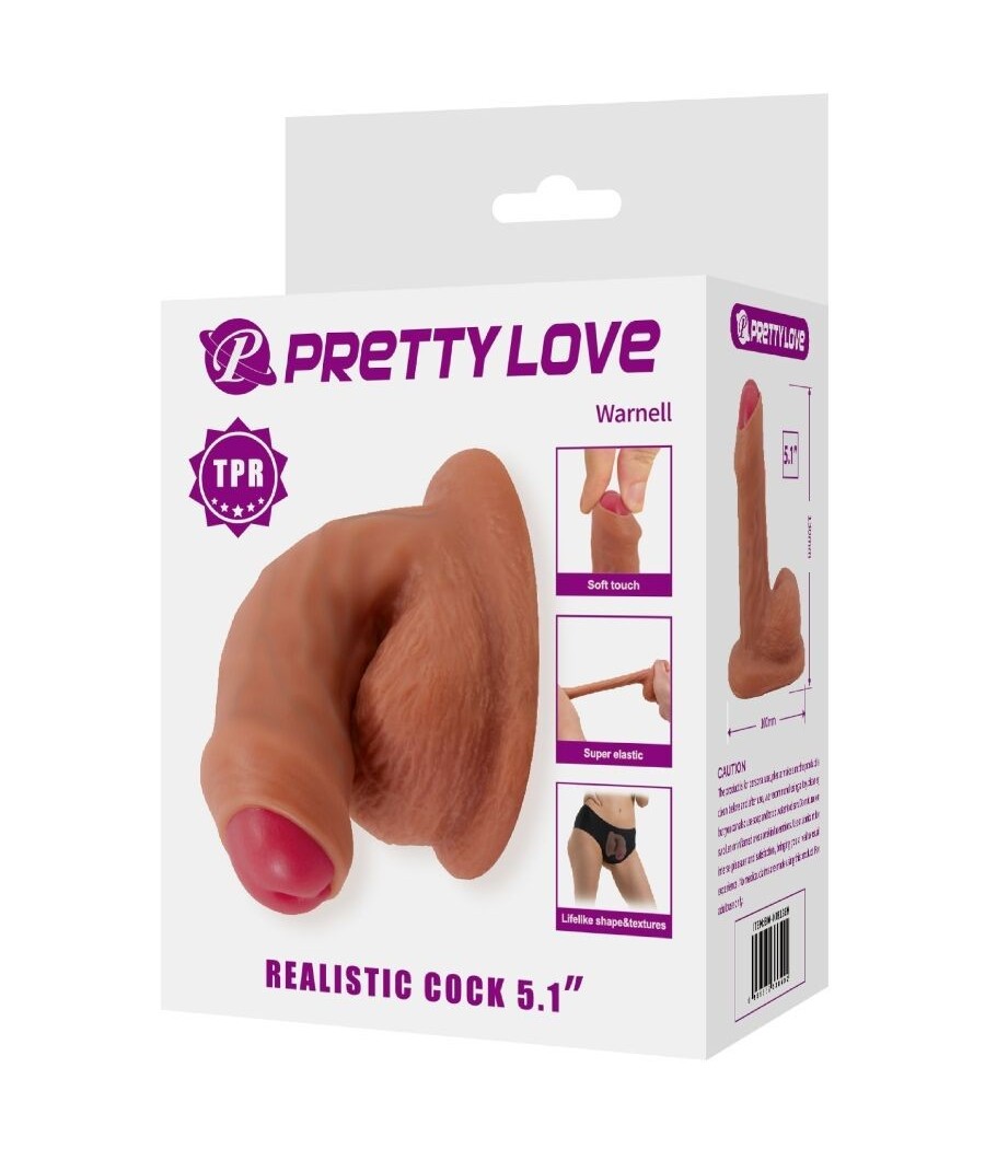 PRETTY LOVE - WARNELL ULTRA REALISTIC AND ELASTIC DILDO 9.5 CM MULATO