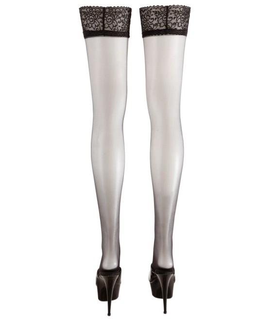 CALZE VELATE AUTOREGGENTI NERE CON BALZA IN PIZZO